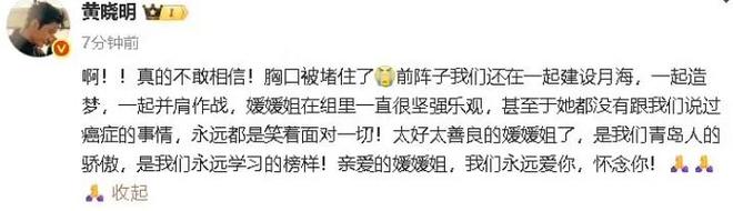 夫辛柏青悲痛发文赵丽颖等多位明星悼念冰球