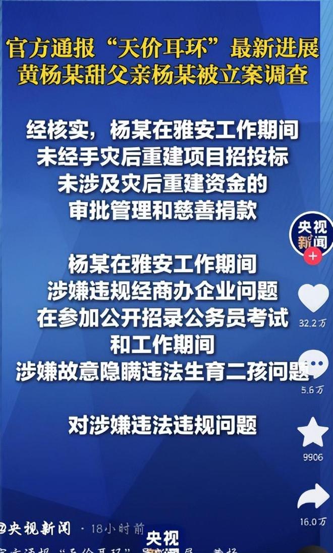断亲自下场黄杨钿甜父亲被正式立案调查冰球突破豪华版app天价耳环风波不(图3)